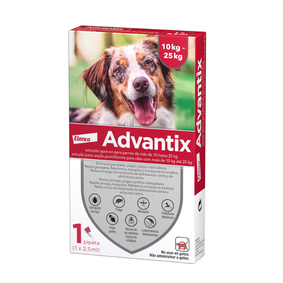 10-25 kg (1 ud.) Advantix Pipetas Antiparasitárias para cães