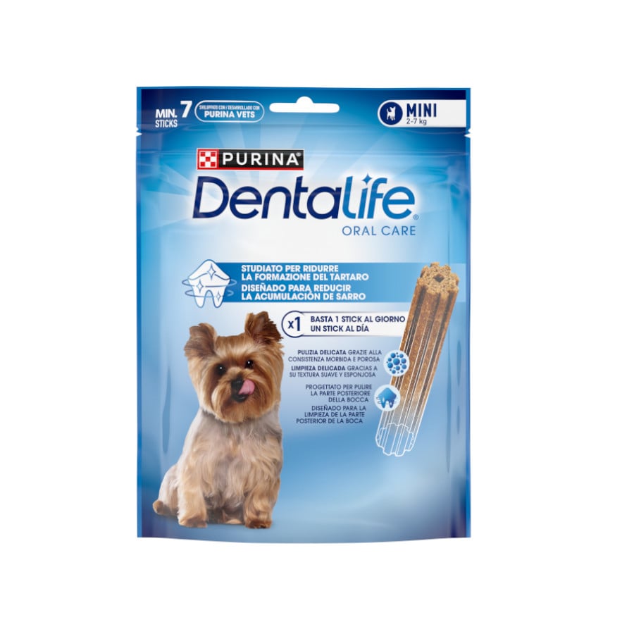 7 sticks Purina Dentalife snack para cães muito pequenos
