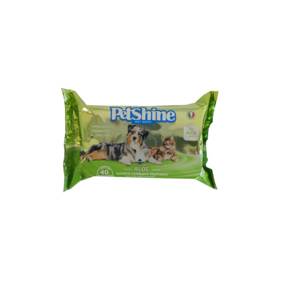 40 und. Petshine toalhitas de aloé-vera para cães