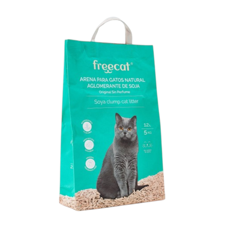 6 KG 12 L Freecat Arena Aglomerante Natural Soja Original para gatos