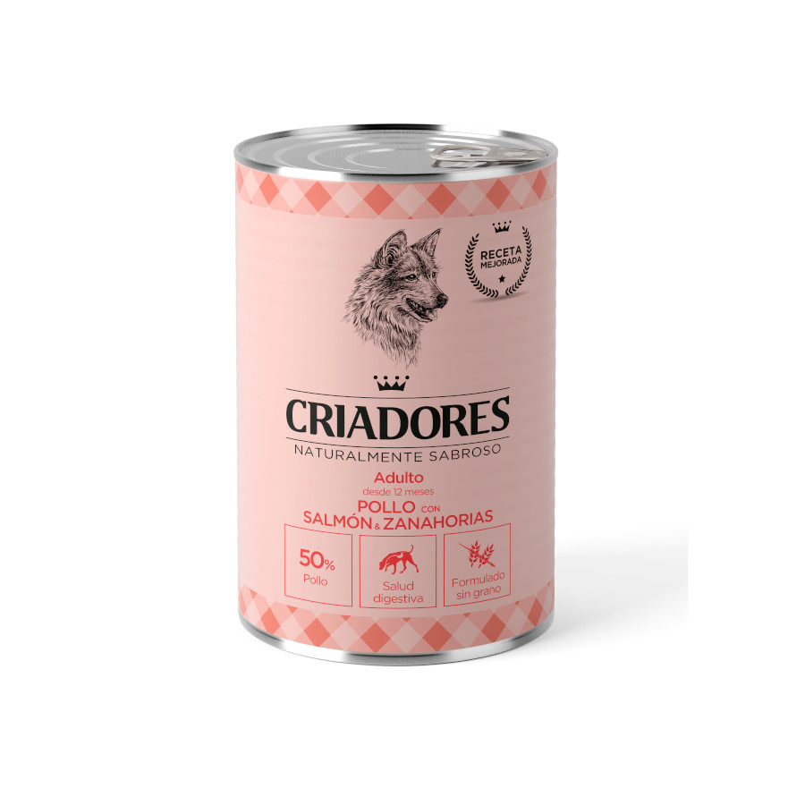 0.4 KG Criadores Adulto Frango e Salmão comida húmida para cães