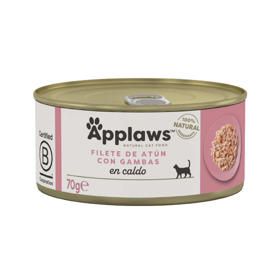 70 g Applaws Atum e Camarão lata natural para gatos