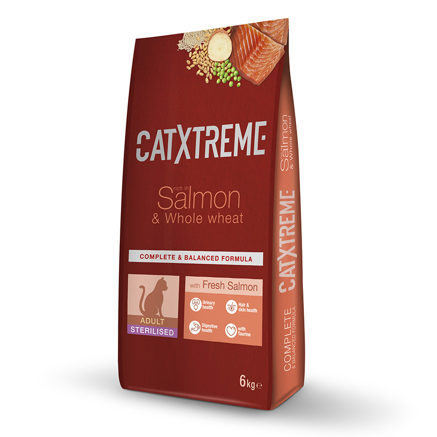6 kg Catxtreme Sterilised Salmão Ração para gatos