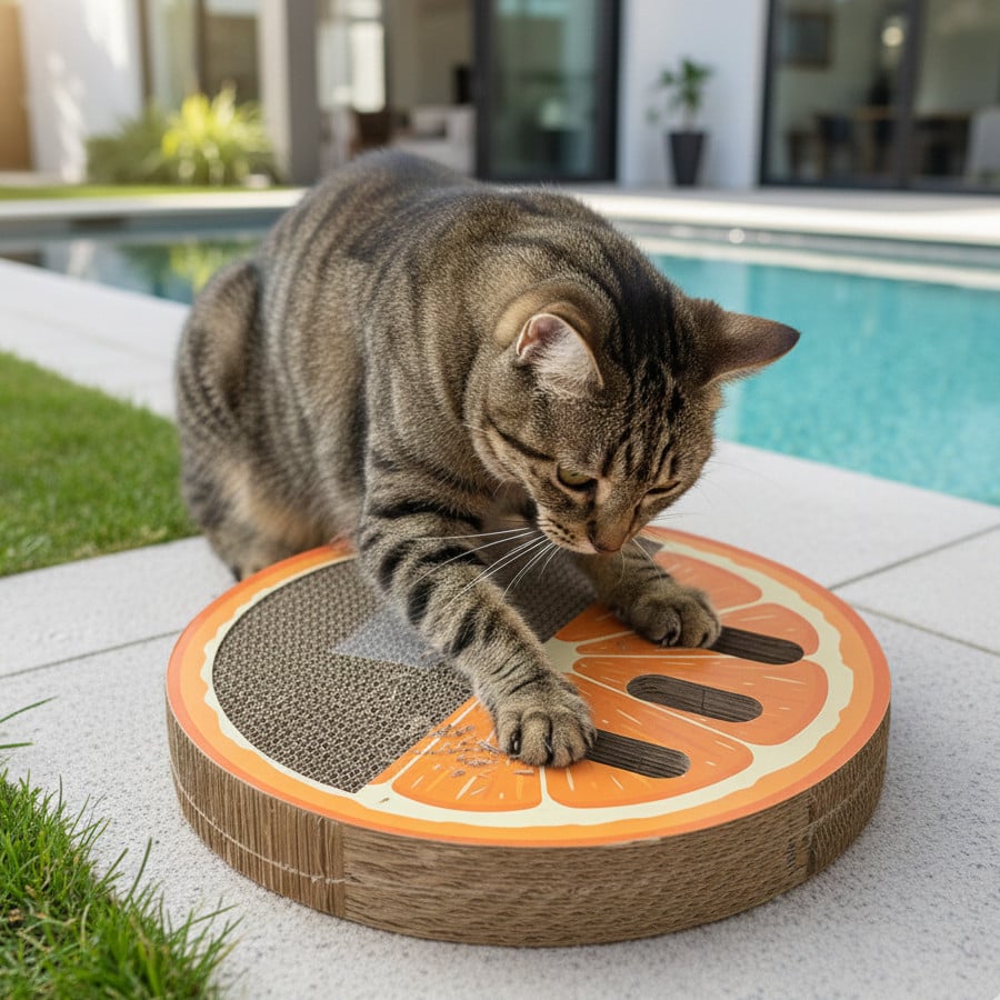 Summer Vibes Scratcher Orange Arranhador em Cartão para gatos