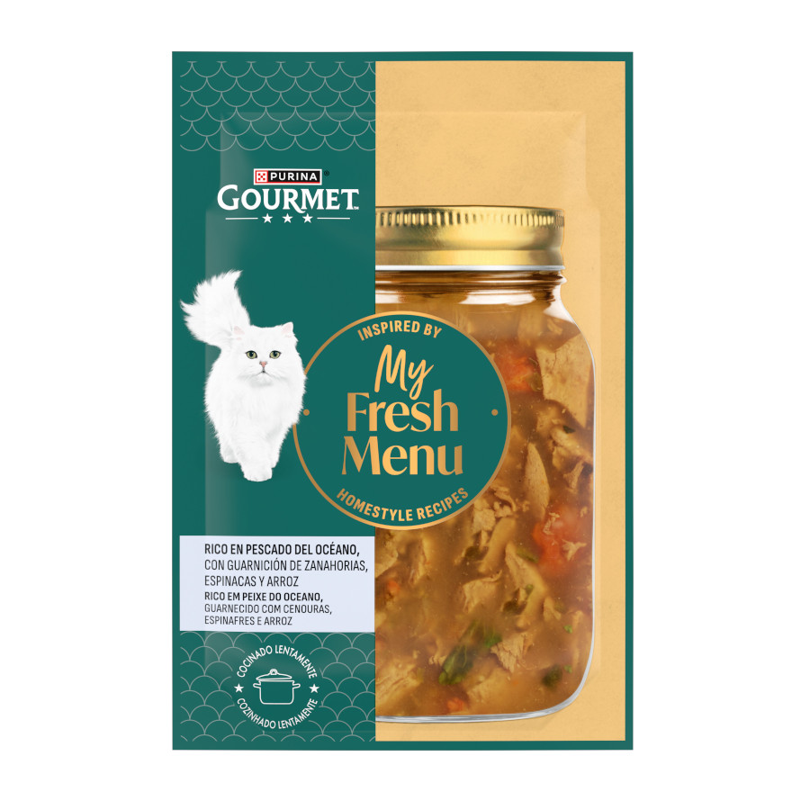 0.075 KG 75 g Gourmet My Fresh Menu Peixe do oceano Comida húmida para gatos