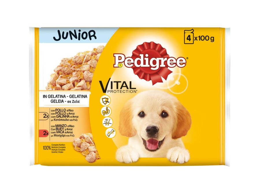 0.4 KG Pedigree Frango e Boi com Arroz Geleia em Saqueta para Cachorros - Multipack