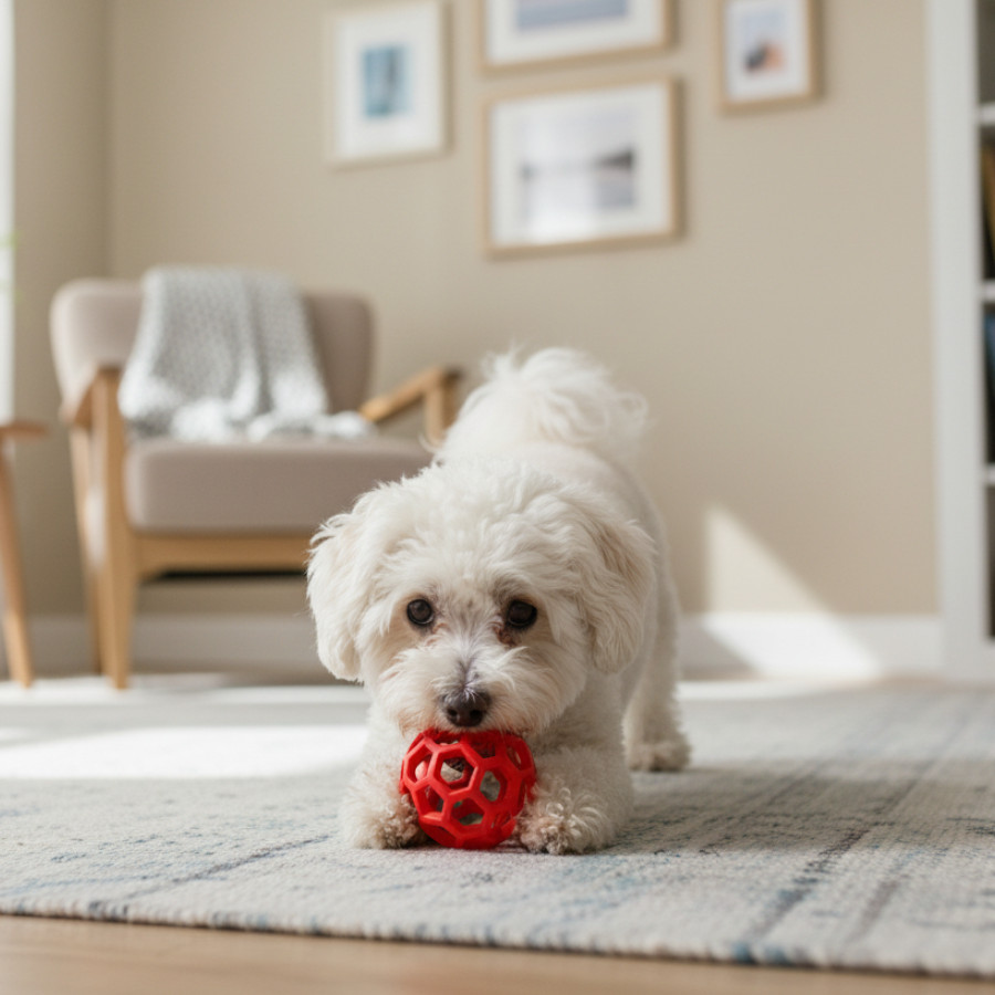 Tootoy! Chase Bola Hexahole média para cães