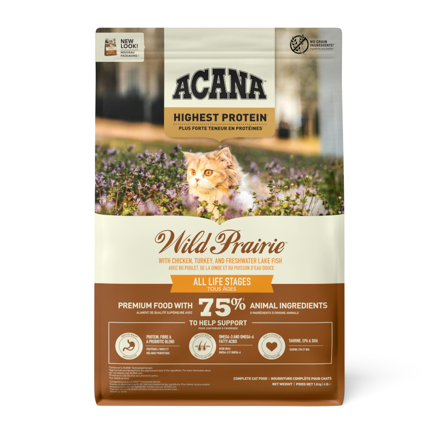1.8 kg Acana Wild Prairie Frango ração para gatos