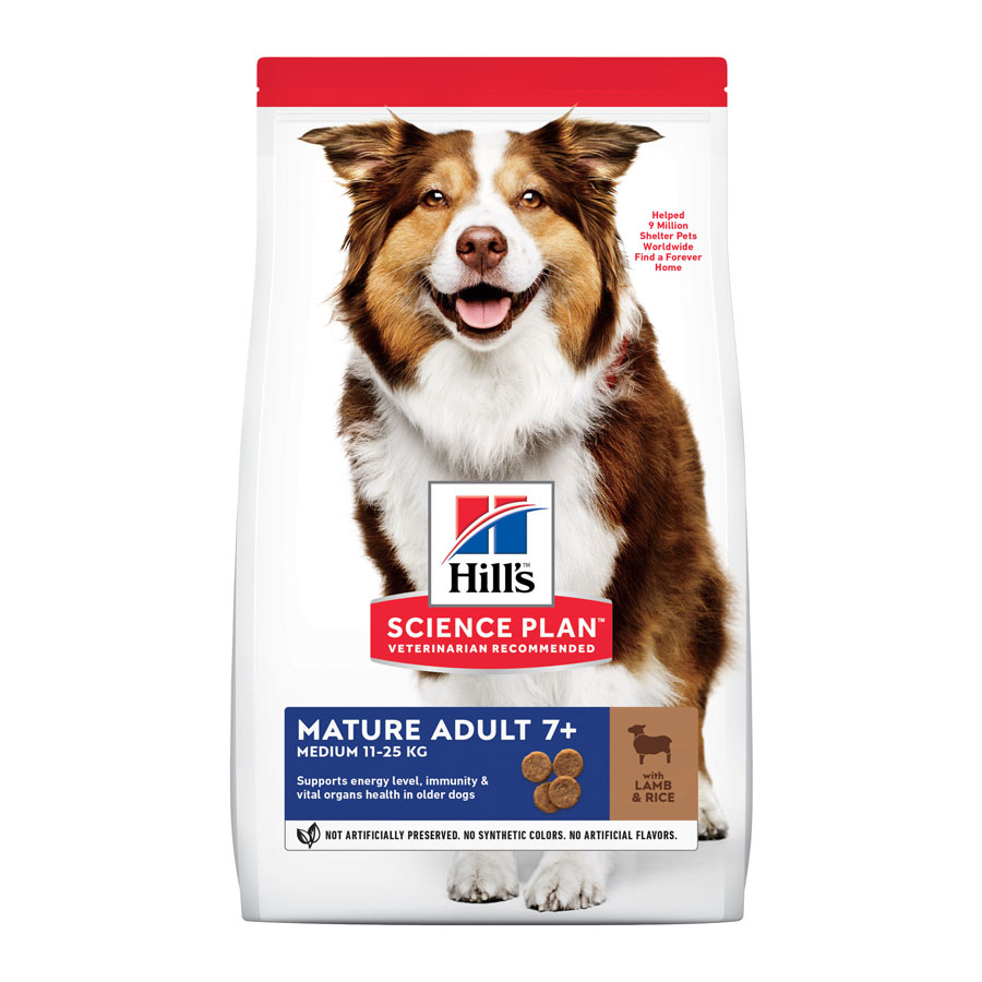 2.5 KG 2.5 kg Hill's Science Plan Medium Mature Adult Cordeiro ração para cães
