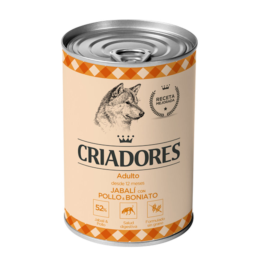 4.8 kg Criadores Javali com Frango e Batata Doce em lata para cães