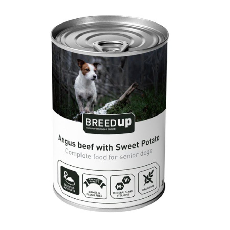 400 g Breed Up Vitela com Batata Doce lata para cães seniores