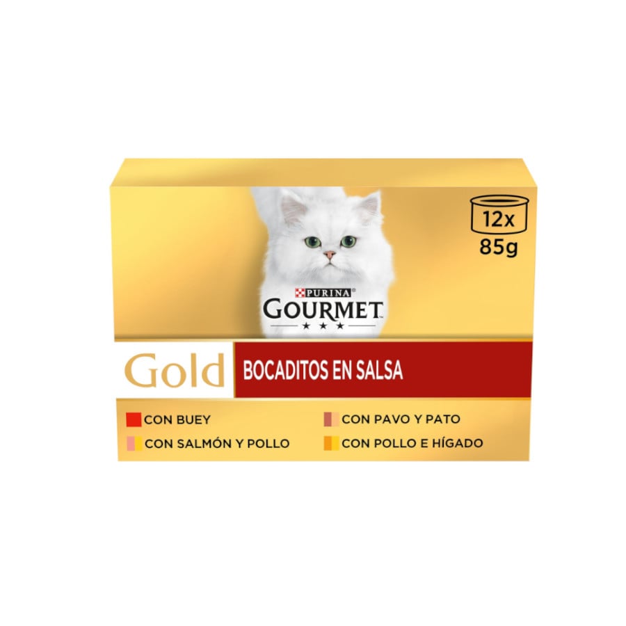24 latas x 85 g Gourmet Gold Biscoitos em molho latas para gatos Pack Poupança!