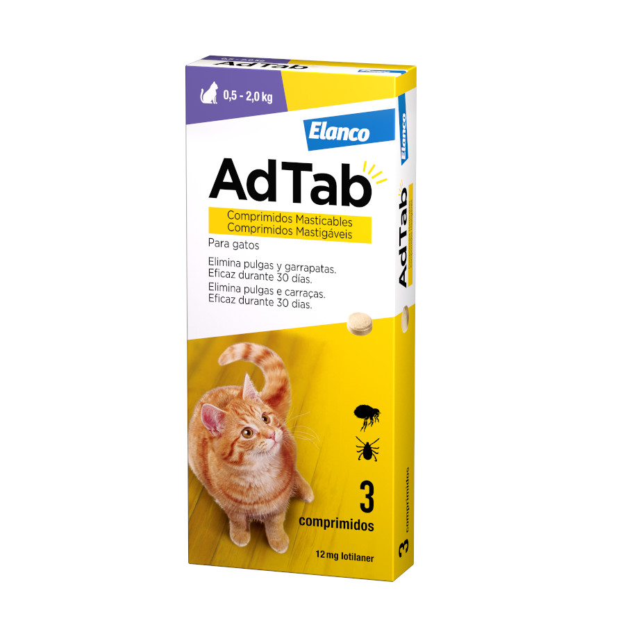 AdTab Comprimidos mastigáveis antiparasitários para gatos