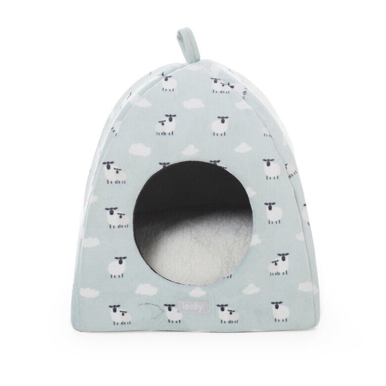 Leeby Igloo amovível branco com ovelhas para gatinhos