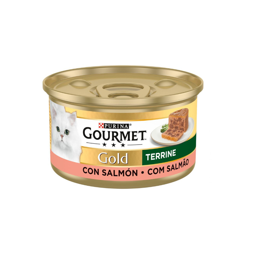 48 latas x 85 g Gourmet Gold Terrine Salmão em lata para gatos Pack poupança!