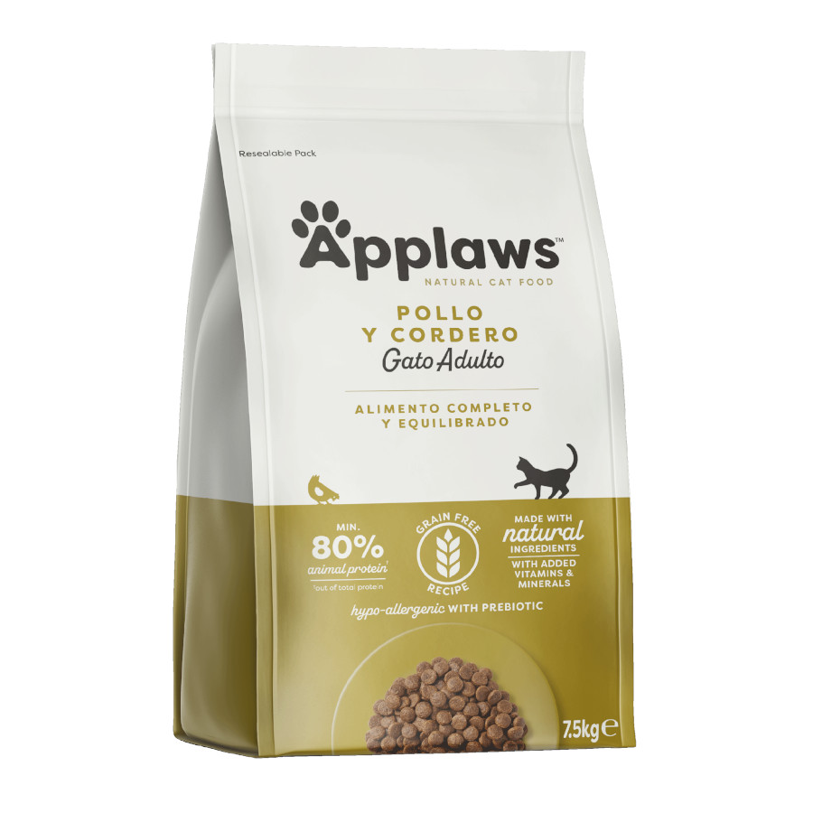 7.5 KG Applaws Adult ração com frango e cordeiro para gatos