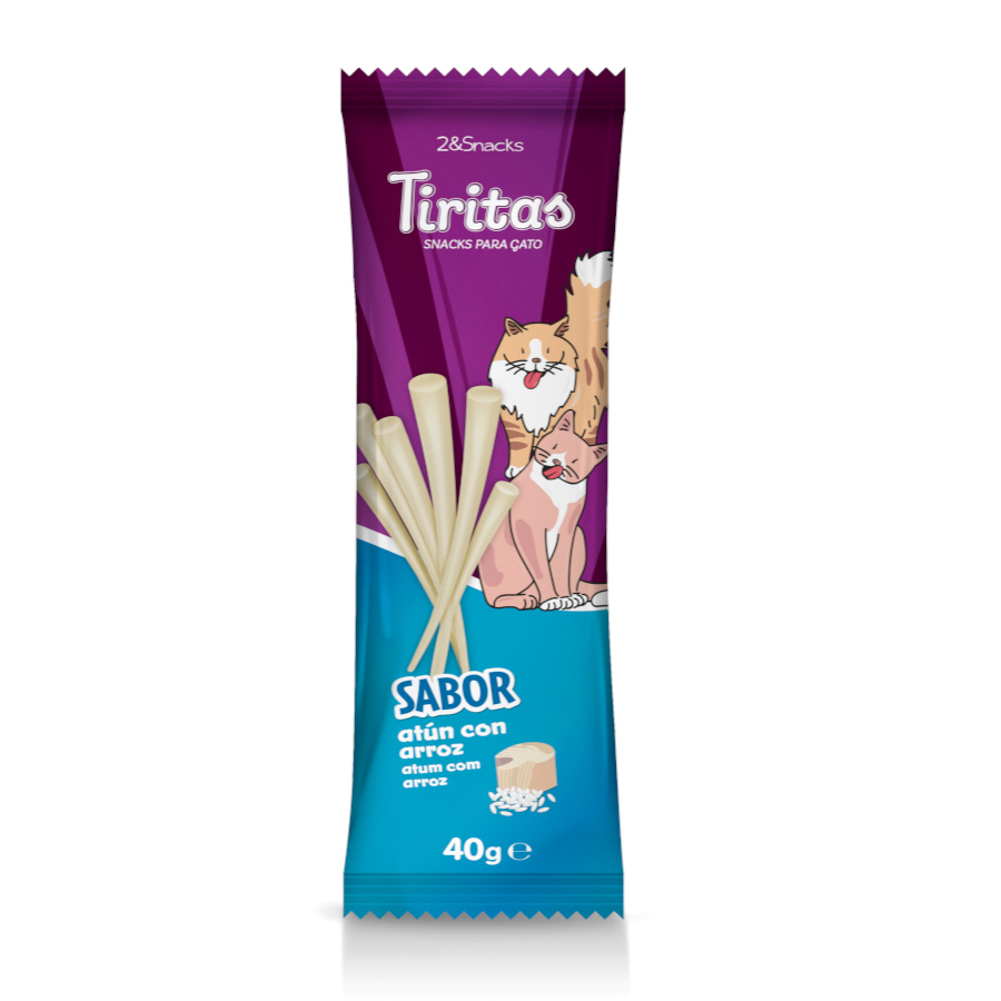 0.24 kg 2&Snacks Tiras de Atum e Arroz para Gatos
