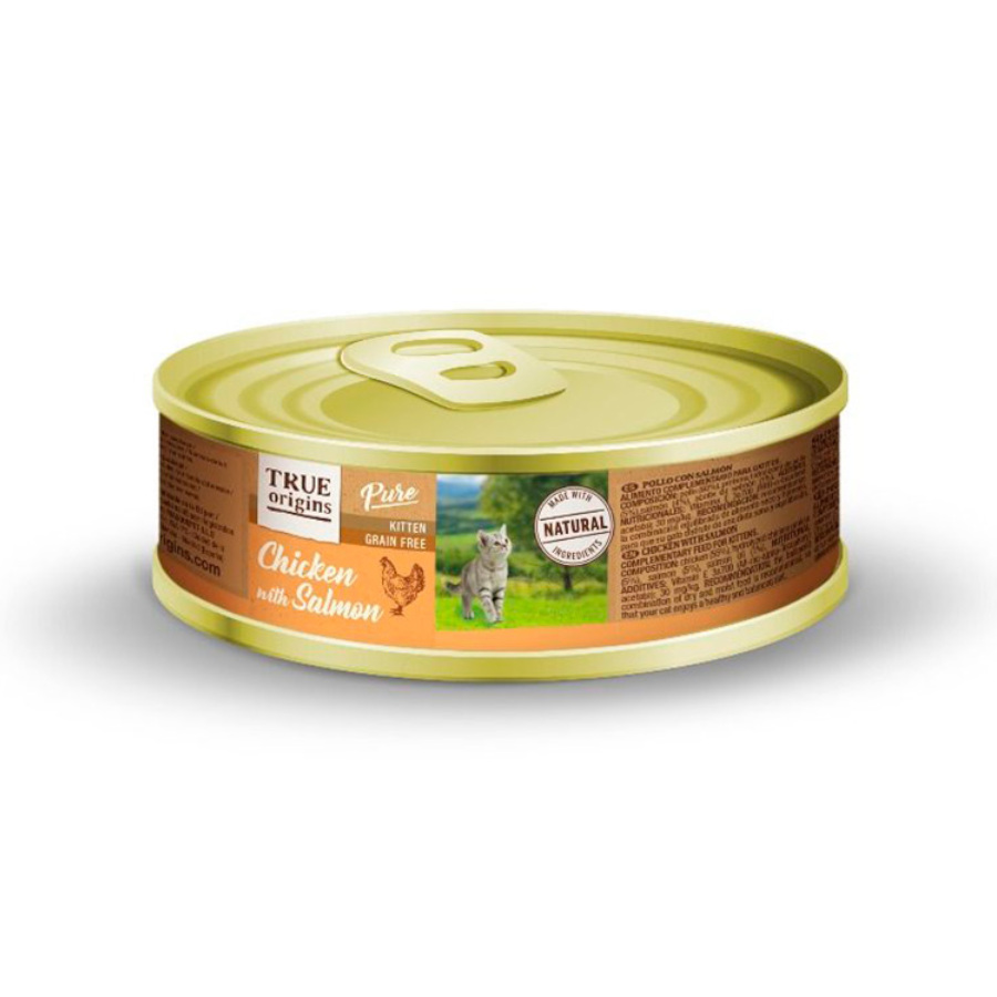 2.04 kg True Origins Pure Kitten Frango e Salmão patê em lata para gatos
