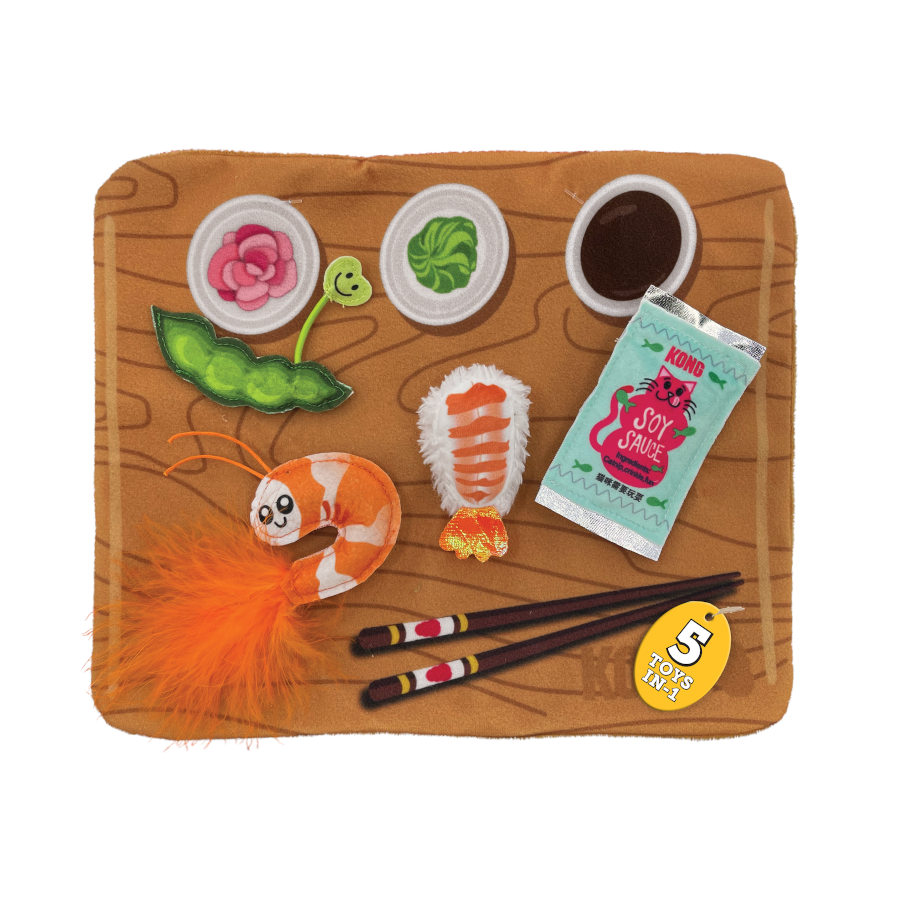 Kong Pull-A-Partz Sushi Brinquedo Interativo para gatos