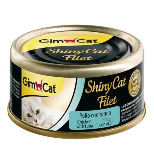 Gimcat Shiny Filet Frango e Atum lata para gatos, , large image number null