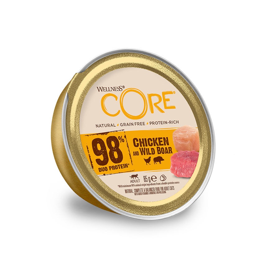 12 terrinas x 85 g Wellness Core Single Protein Frango e Javali terrina para gatos Pack poupança!