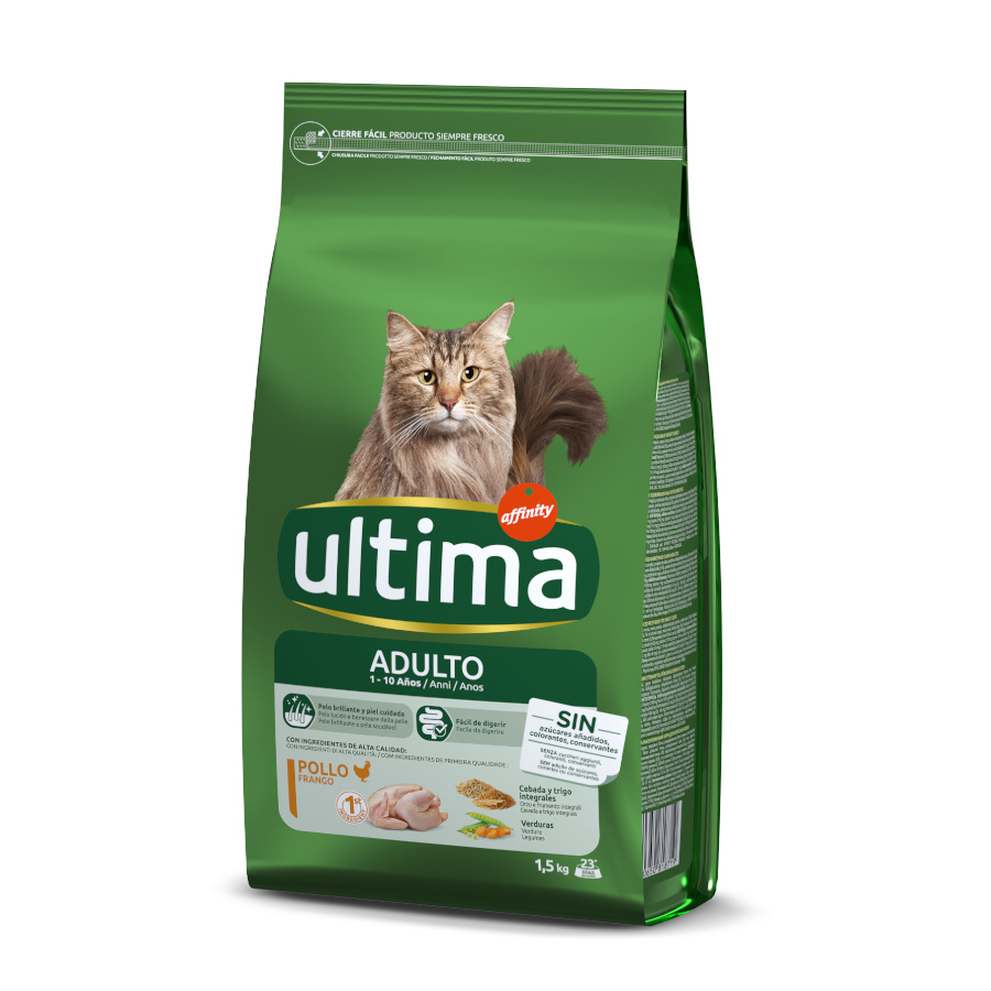2 x 7.5 kg Affinity Ultima Adult Frango e Arroz ração para gatos Pack poupança!