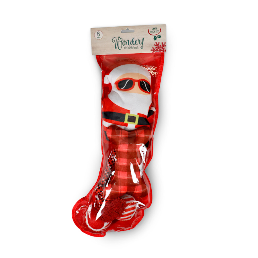 Wonder Christmas Pai Natal Rock Set de brinquedos para cães