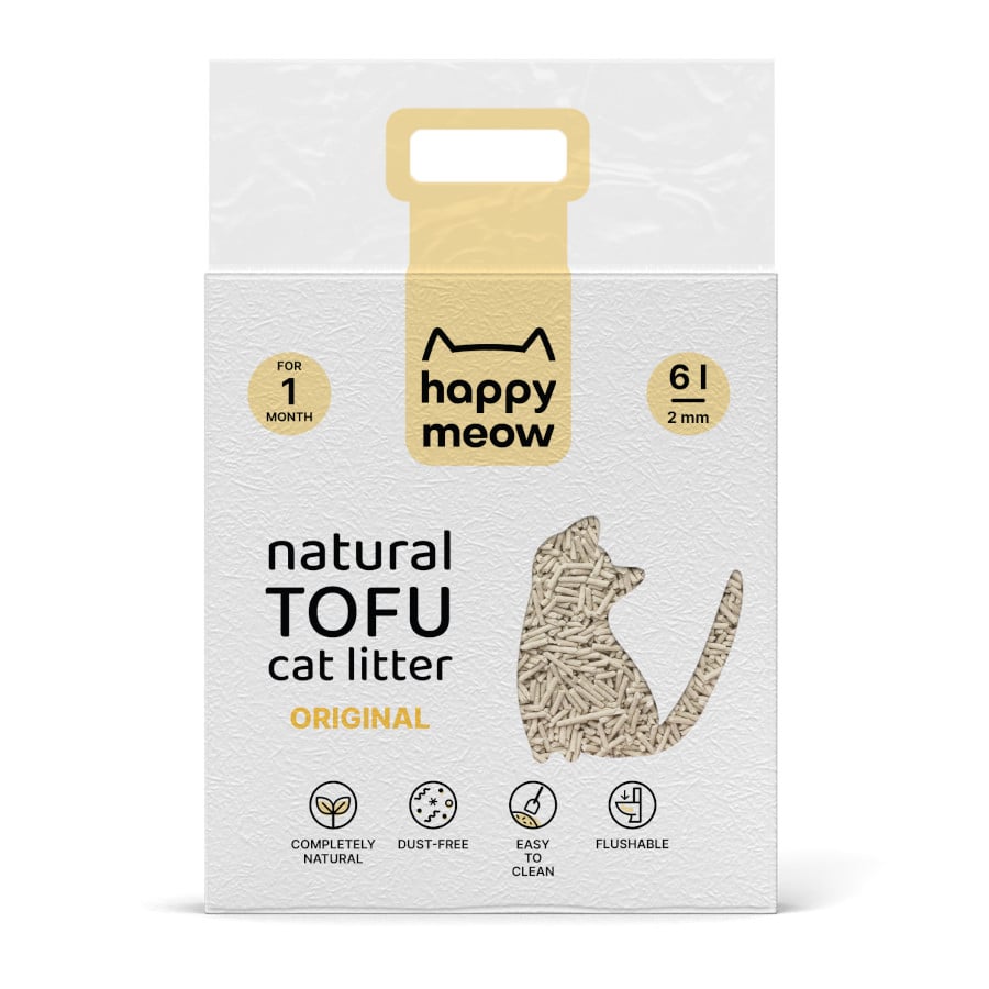 6 L Happy Meow Natural Tofu Aglomerante Original para gatos