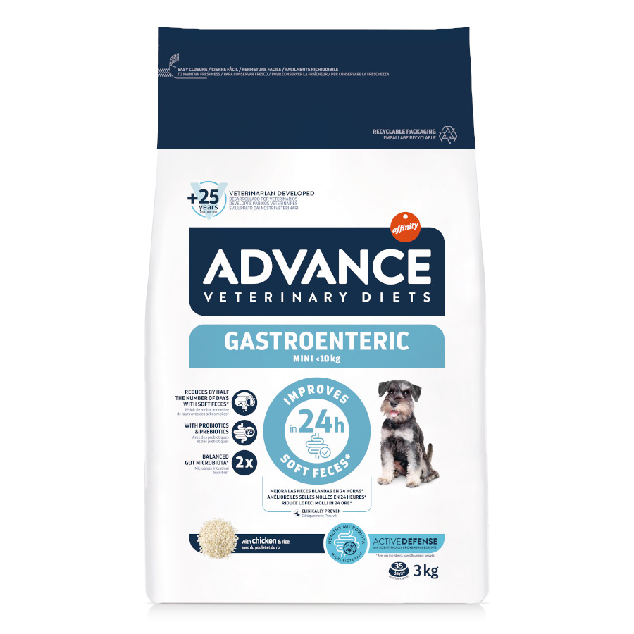 3 KG Advance Veterinary Diets Gastroenteric Mini ração para cães