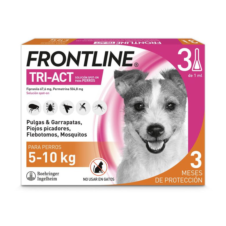 Frontline Tri-Act pipetas antiparasitárias para cães 5 - 10 kg, , large image number null