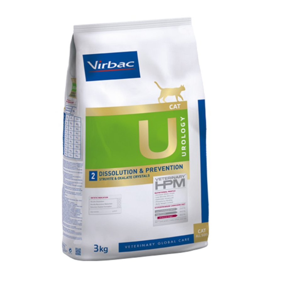 Virbac Urology U2 Dissolution Prevention Hpm ração para gatos
