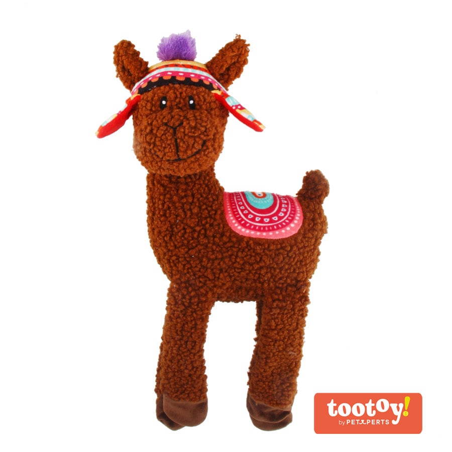 Tootoy! Comfort Long Legs Alpaca peluche com som para cães