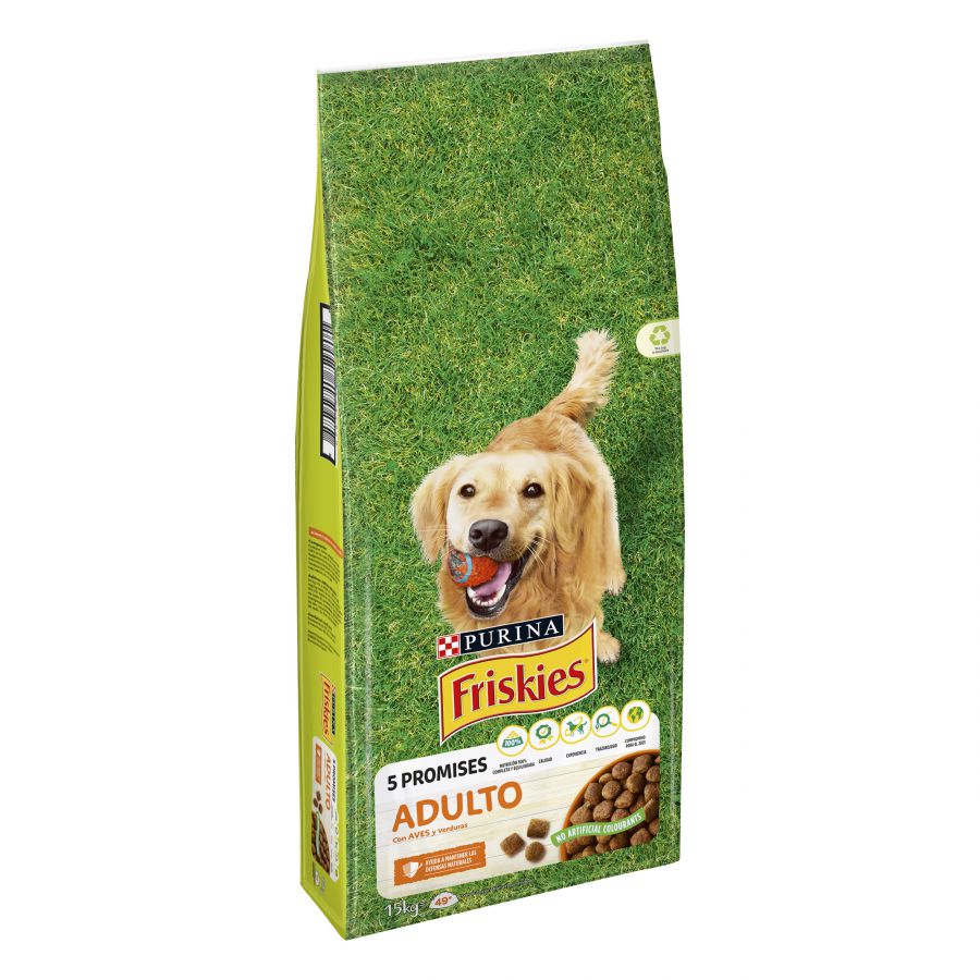2 x 15 kg Friskies Frango e Legumes ração para cães Pack poupança!