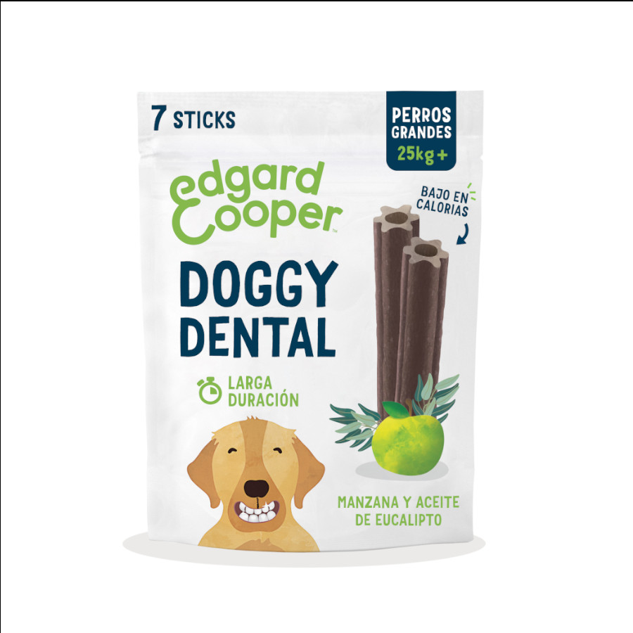 7 sticks Edgard y Cooper Snacks Dentários Adult Large Maçã e Eucalipto para cães