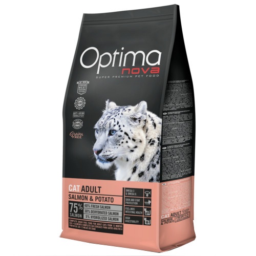8 kg Optima Nova Grain Free Salmão ração para gatos