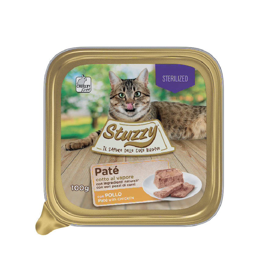 0.1 KG Stuzzy Sterilized Frango em patê terrina para gatos