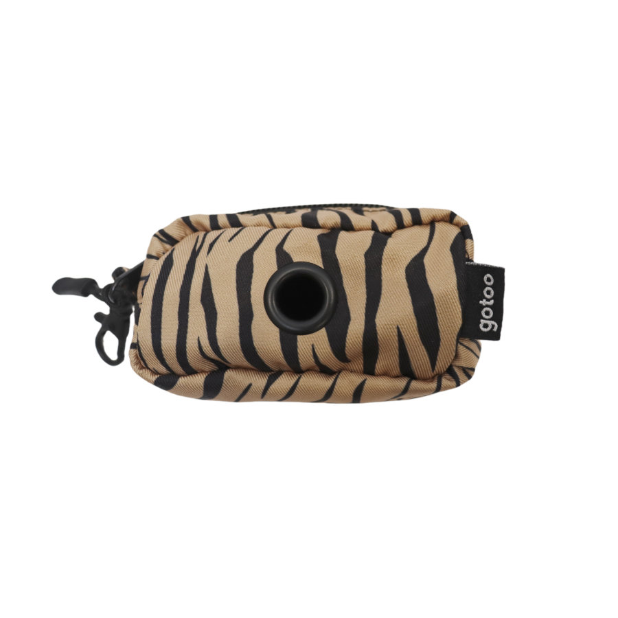 Gotoo Porta-sacos estampado tigre castanho para cães