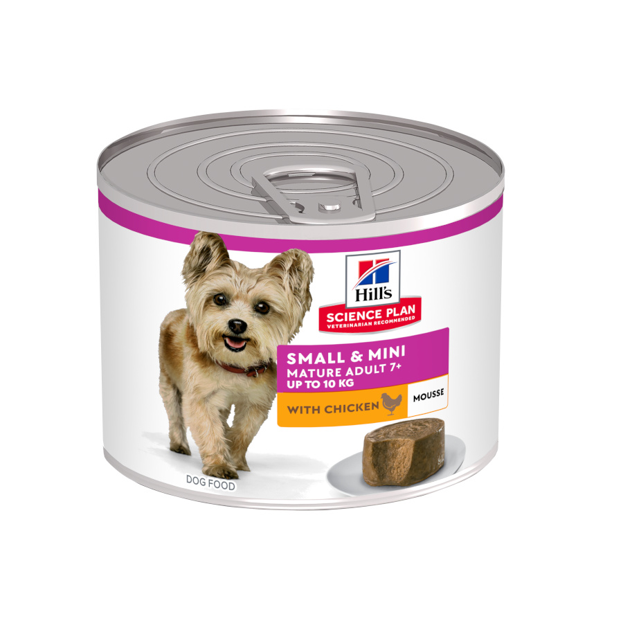 200 g Hill’s Science Plan Mature Smalle Mini Mousse de Frango em lata para cães