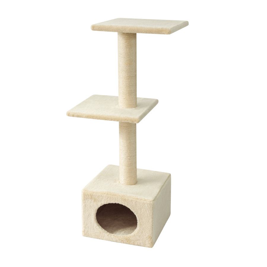 Leeby Colette torre arranhadora com cama nido bege para gatos