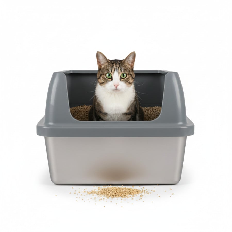 Nice Care Caixa de Areia Aberta Aço para gatos