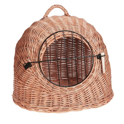 Flamingo Transportadora de vime para animais de estimação