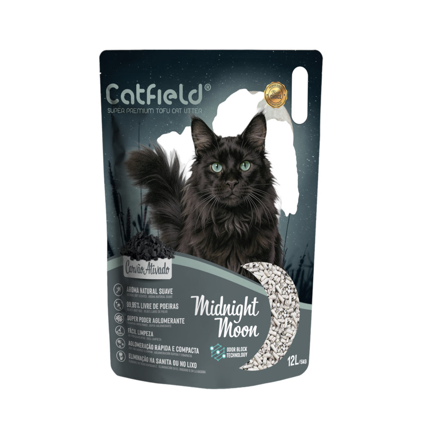 5 KG Catfield Midnight Moon Areia de Tofu Natural para gatos