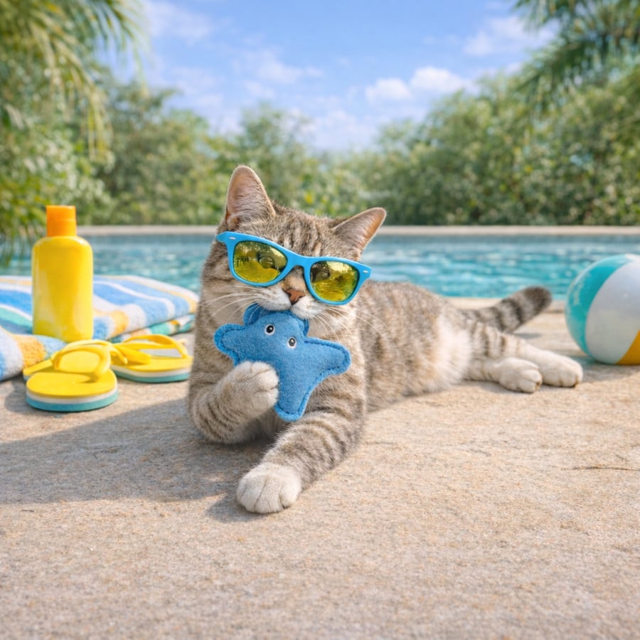 Summer Vibes Cat Manta Ray Peluche para gatos