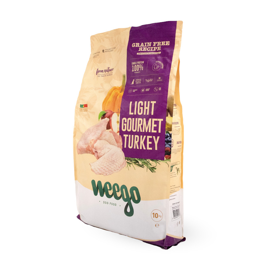 10 KG Weego Grain Free Light Gourmet Peru ração para cães