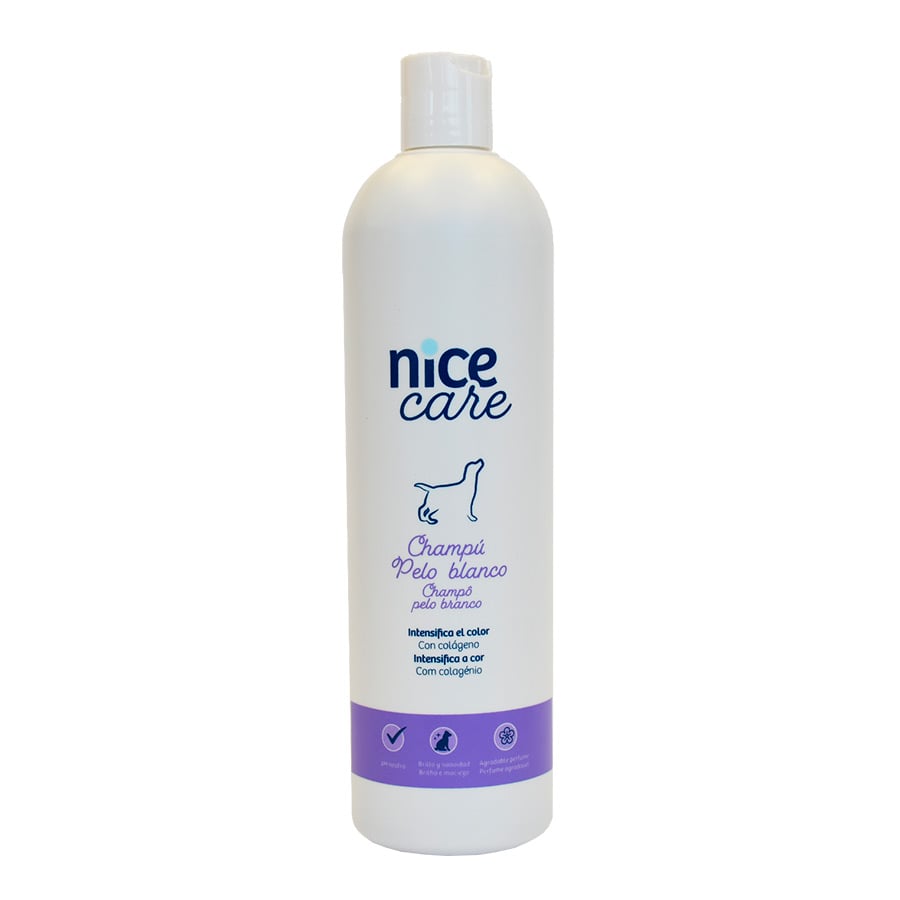 0.75 L Nice Care Champô Pelo Branco para cães