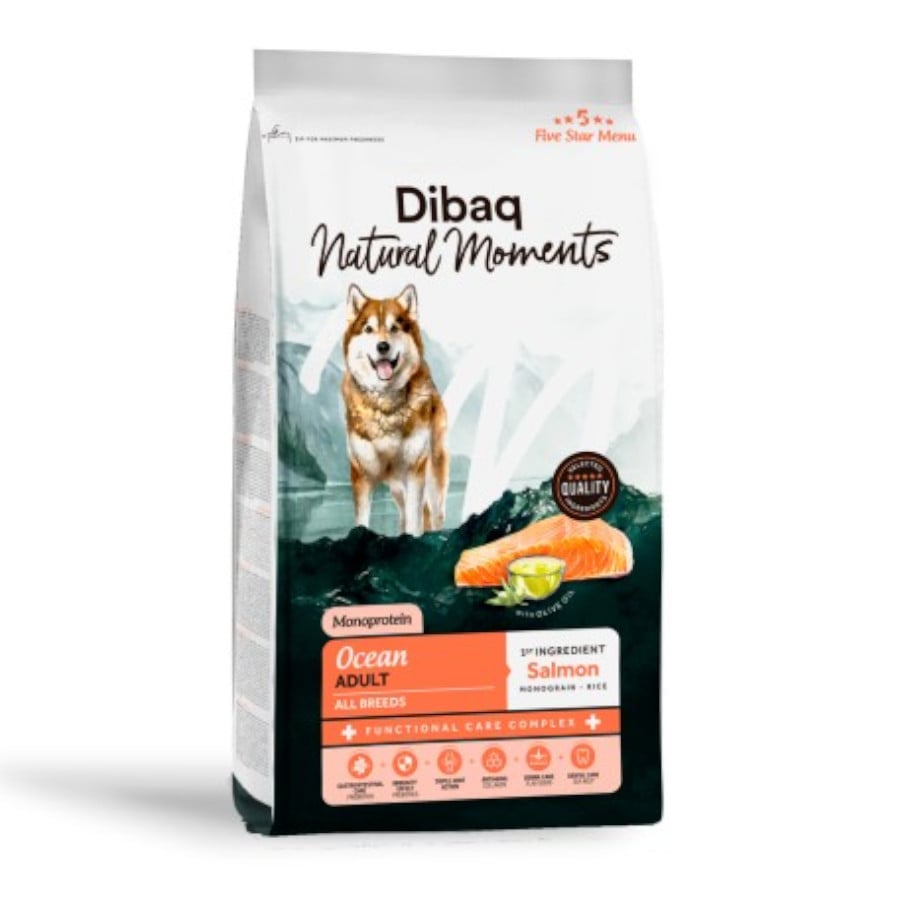 12 KG 12 kg Dibaq Natural Moments Pienso Ocean Salmón para perro