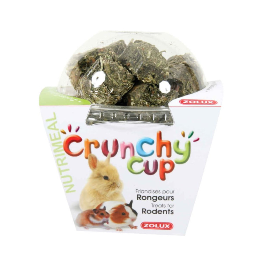 Zolux Crunchy Cup lanches de alfafa e cenoura para roedores