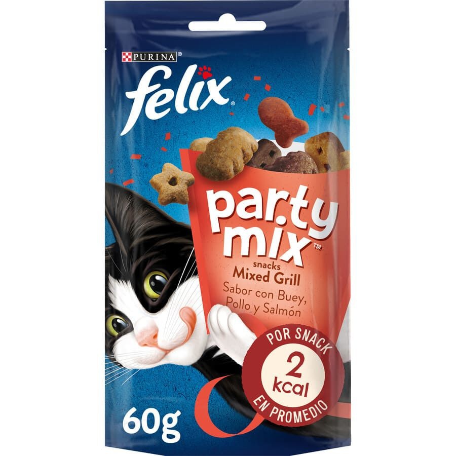6 pacotes x 60 g Felix Biscoitos Party Mix queijo para gatos Pack poupança!