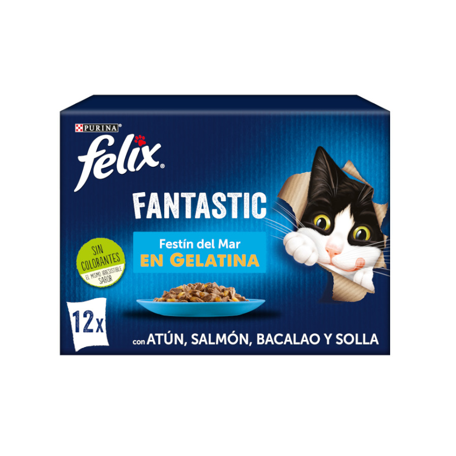 48 saquetas x 85 g Felix Fantastic Banquete do Mar saqueta em gelatina para gatos  Pack poupança!