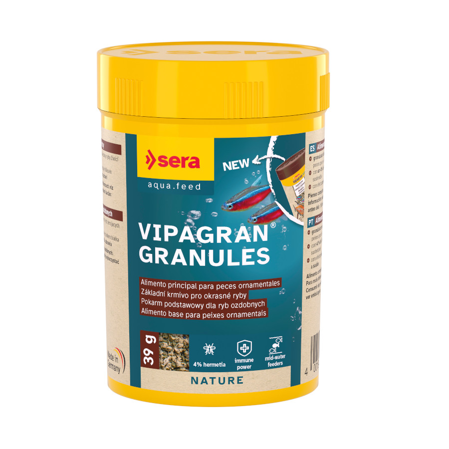 0.1 L Sera Vipagran Grânulos para peixes